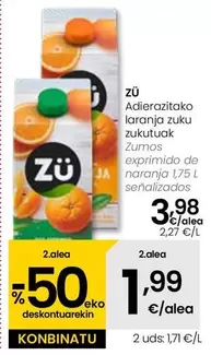 Oferta de Zü - Zumos Exprimido De Naranja por 3,98€ en Eroski