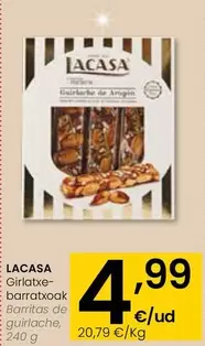 Oferta de Lacasa - Barritas De Guirlache por 4,99€ en Eroski