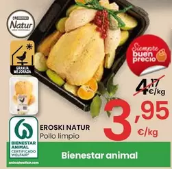 Oferta de Eroski Natur - Pollo Limpio por 3,95€ en Eroski