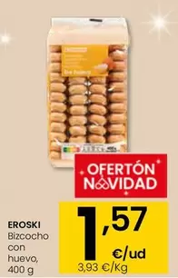 Oferta de Eroski - Bizcocho Con Huevo por 1,57€ en Eroski