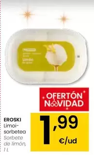 Oferta de Eroski - Sorbete De Limón por 1,99€ en Eroski