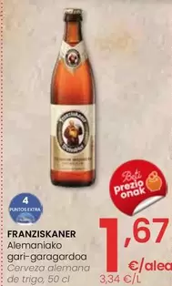 Oferta de Franziskaner - Cerveza Alemana De Trigo por 1,67€ en Eroski