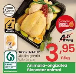 Oferta de Eroski Natur - Pollo Limpio por 3,95€ en Eroski