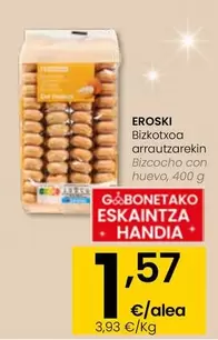 Oferta de Eroski - Bizcocho Con Huevo por 1,57€ en Eroski