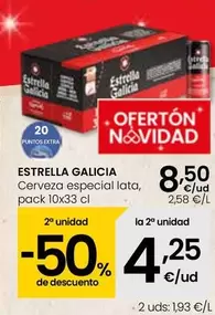 Oferta de Estrella Galicia - Cerveza Especial  por 8,5€ en Eroski