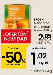 Oferta de Eroski - Melocoton En Almibar Ligero por 2,05€ en Eroski