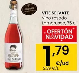 Oferta de Vite Selvate - Vino Rosado Lambrusco por 1,79€ en Eroski