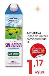 Oferta de Asturiana - Leche Sin Lactosa Semidesnatada por 1,17€ en Eroski