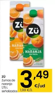 Oferta de Zü - Zumos De Naranja por 3,49€ en Eroski