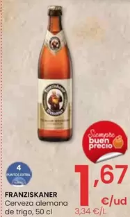 Oferta de Franziskaner - Cerveza Alemana De Trigo por 1,67€ en Eroski