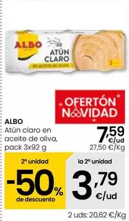 Oferta de Albo - Atun Claro En Aceite De Oliva por 7,59€ en Eroski