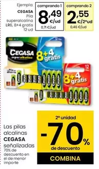 Oferta de Cegasa - Pila Superalcalina LR6, 8+4 Gratis por 8,49€ en Eroski