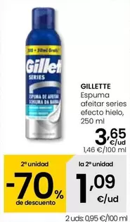 Oferta de Gillette - Espuma Afeitar Series Efecto Hielo por 3,65€ en Eroski