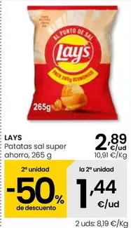 Oferta de Lay's - Patatas Sal Super Ahorro por 2,89€ en Eroski