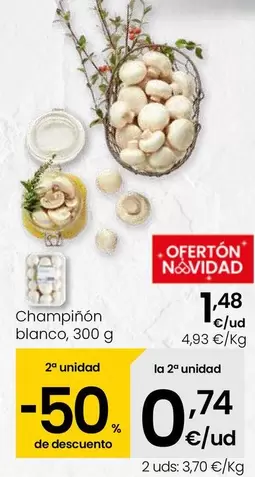 Oferta de Champiñón Blanco por 1,48€ en Eroski