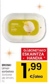 Oferta de Eroski - Sorbete De Limon por 1,99€ en Eroski