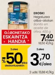 Oferta de Eroski - Bonito En Aceite De Oliva por 7,4€ en Eroski