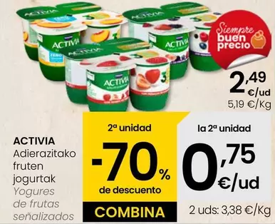 Oferta de Activia - Yogures De Frutas Senalizados por 2,49€ en Eroski