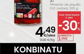 Oferta de Eroski Seleqtia - Pimiento De Piquillo D.O. Lodosa por 4,49€ en Eroski