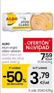 Oferta de Albo - Atun Claro En Aceite De Oliva por 7,59€ en Eroski