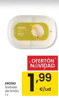 Oferta de Eroski - Sorbete De Limon por 1,99€ en Eroski