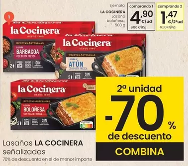 Oferta de La Cocinera - Lasaña Boloñesa por 4,9€ en Eroski