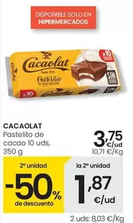 Oferta de Cacaolat - Pastelito De Cacao  por 3,75€ en Eroski