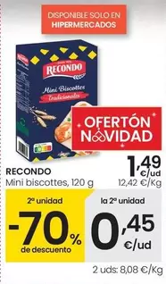 Oferta de Recondo - Mini Biscottes por 1,49€ en Eroski