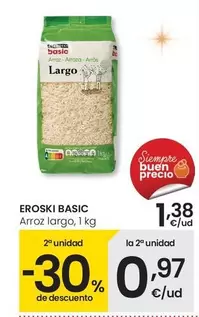 Oferta de Eroski Basic - Arroz Largo por 1,38€ en Eroski