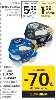 Oferta de Burgo de Arias - Queso Fresco Natural por 5,29€ en Eroski