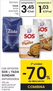 Oferta de Tilda - Arroz Basmati por 3,45€ en Eroski