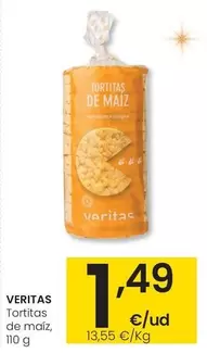 Oferta de Veritas - Tortitas De Maiz por 1,49€ en Eroski