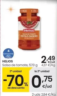 Oferta de Helios - Salsa De Tomate por 2,49€ en Eroski