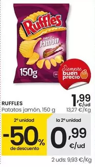 Oferta de Ruffles - Patatas Jamón por 1,99€ en Eroski