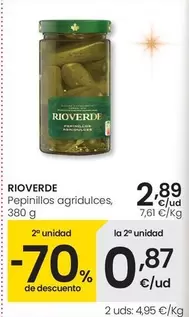 Oferta de Rioverde - Pepinillos Agridulces por 2,89€ en Eroski