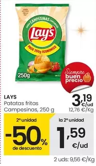 Oferta de Lay's - Patatas Fritas Campesinas por 3,19€ en Eroski