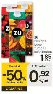 Oferta de Zu - Bebidas Base Zumo por 1,85€ en Eroski