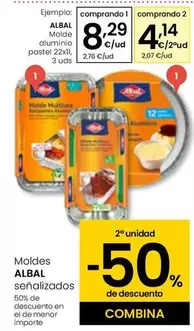 Oferta de Albal - Moldes Aluminio Pastel por 8,29€ en Eroski