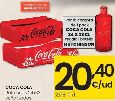 Oferta de Coca-Cola - Refrescos por 20,4€ en Eroski