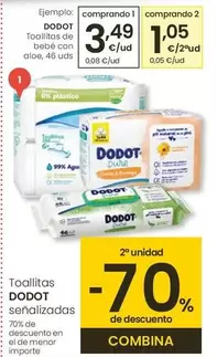 Oferta de Dodot - Toallitas De Bebe Con Aloe por 3,49€ en Eroski