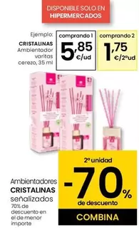 Oferta de Cristalinas - Ambientador Varitas Cerezo por 5,85€ en Eroski