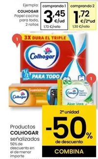 Oferta de Colhogar - Papel Cocina Para Todo, 2 Rollos por 3,45€ en Eroski