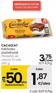 Oferta de Cacaolat - Pastelito De Cacao  por 3,75€ en Eroski