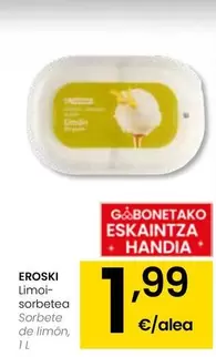 Oferta de Eroski - Sorbete De Limon por 1,99€ en Eroski