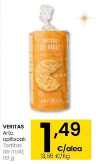 Oferta de Veritas - Tortitas De Maiz por 1,49€ en Eroski