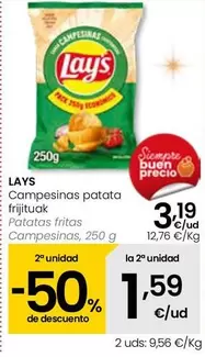 Oferta de Lay's - Patatas Fritas Campesinas por 3,19€ en Eroski