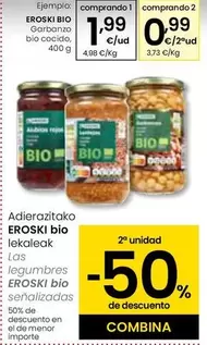 Oferta de Eroski Bio - Garbanzo Bio Cocido por 1,99€ en Eroski