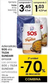 Oferta de Tilda - Arroz Basmati por 3,45€ en Eroski