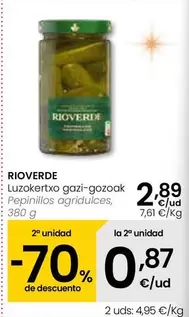 Oferta de Rioverde - Pepinillos Agridulces por 2,89€ en Eroski