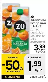 Oferta de Zu - Zumos Exprimido De Naranja por 3,98€ en Eroski